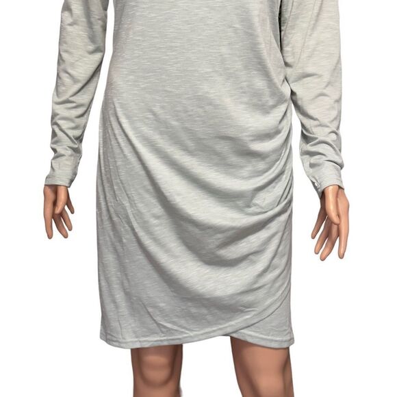 BTFBM Ruched Bodycon Long Sleeve Wrap Style Dress MEDIUM - Picture 12 of 14